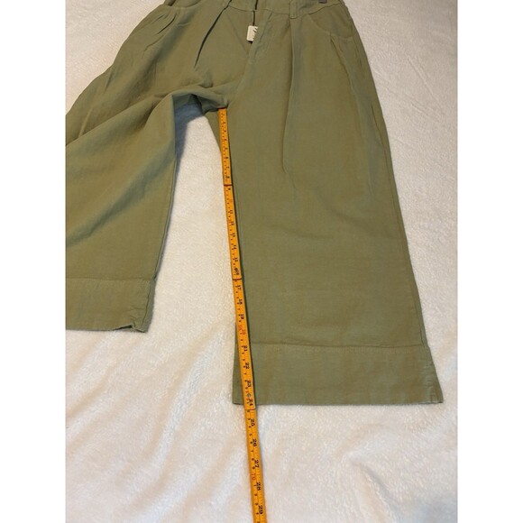 Free People Sweet Talk Wide Leg Crop Chino Pants Womens Sz 10 Sun Faded Green - Picture 3 of 6